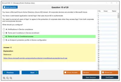 Microsoft MD-101 Managing Modern Desktops Practice test exam simulator test engine exam Prep practice test questions answers Image 15