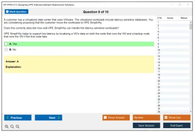 HP HPE0-V13 Designing HPE Software-Defined Infrastructure Solutions Practice test exam simulator test engine exam Prep practice test questions answers Image 9