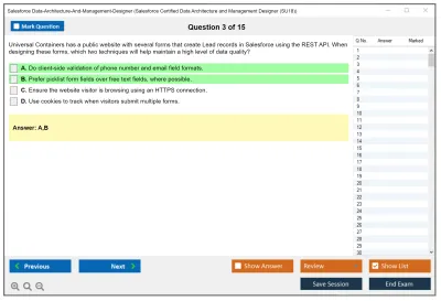 Salesforce Data-Architecture-And-Management-Designer Salesforce Certified Data Architecture and Management Designer Practice test exam simulator test engine exam Prep practice test questions answers Image 3