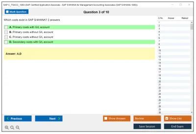 SAP C_TS4CO_1909 SAP Certified Application Associate - SAP S/4HANA for Management Accounting Associates (SAP S/4HANA 1909) Practice test exam simulator test engine exam Prep practice test questions answers Image 3