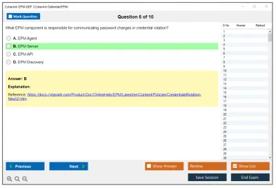 CyberArk EPM-DEF CyberArk Defender - EPM Practice test exam simulator test engine exam Prep practice test questions answers Image 6