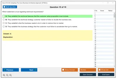 Cisco 810-440 Adopting The Cisco Business Architecture Approach (DTBAA) Practice test exam simulator test engine exam Prep practice test questions answers Image 15