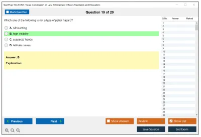Test Prep TCLEOSE Texas Commission on Law Enforcement Officers Standards and Education Practice test exam simulator test engine exam Prep practice test questions answers Image 19