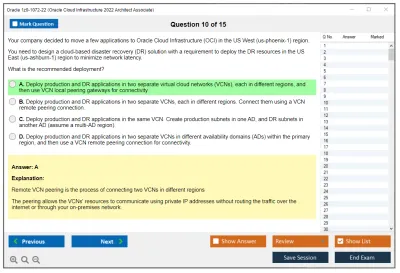 Oracle 1z0-1072-22 Oracle Cloud Infrastructure 2022 Architect Associate Practice test exam simulator test engine exam Prep practice test questions answers Image 10