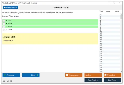 Alibaba Cloud ACA-Sec1 ACA Cloud Security Associate Practice test exam simulator test engine exam Prep practice test questions answers Image 1