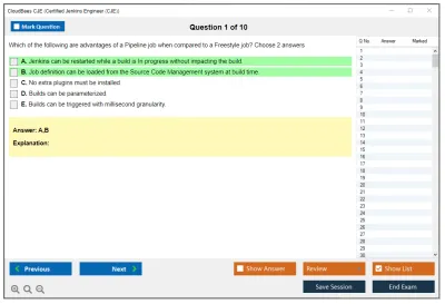 CloudBees CJE Certified Jenkins Engineer (CJE) Practice test exam simulator test engine exam Prep practice test questions answers Image 1