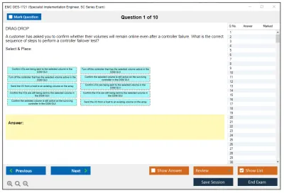 EMC DES-1721 Specialist - Implementation Engineer SC Series Exam Practice test exam simulator test engine exam Prep practice test questions answers Image 1