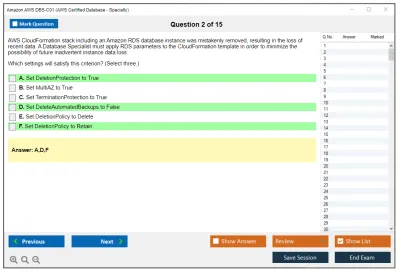 Amazon AWS DBS-C01 AWS Certified Database - Specialty Practice test exam simulator test engine exam Prep practice test questions answers Image 2