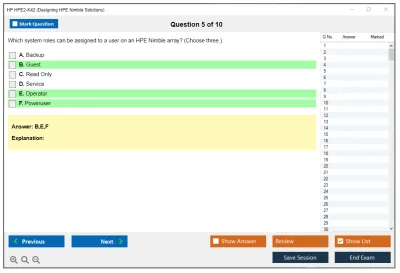 HP HPE2-K42 Designing HPE Nimble Solutions Practice test exam simulator test engine exam Prep practice test questions answers Image 5