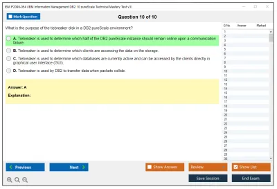 IBM P2090-054 IBM Information Management DB2 10 pureScale Technical Mastery Test v3 Practice test exam simulator test engine exam Prep practice test questions answers Image 10