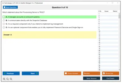 CA Technologies CAT-340 CA Identity Manager r12.x Professional Practice test exam simulator test engine exam Prep practice test questions answers Image 9