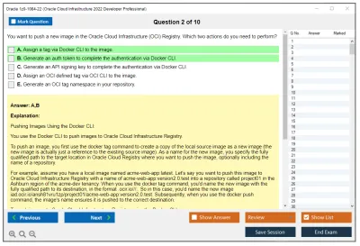 Oracle 1z0-1084-22 Oracle Cloud Infrastructure 2022 Developer Professional Practice test exam simulator test engine exam Prep practice test questions answers Image 2