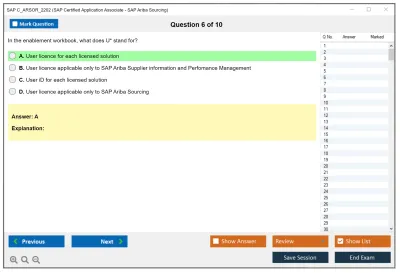 SAP C_ARSOR_2202 SAP Certified Application Associate - SAP Ariba Sourcing Practice test exam simulator test engine exam Prep practice test questions answers Image 6