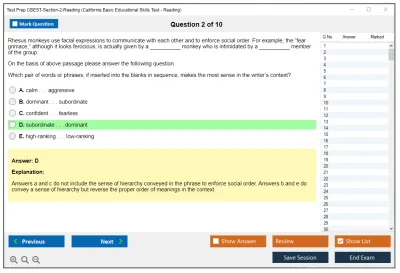 Test Prep CBEST-Section-2-Reading California Basic Educational Skills Test - Reading Practice test exam simulator test engine exam Prep practice test questions answers Image 2