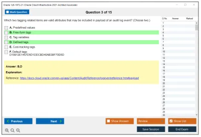 Oracle 1z0-1072-21 Oracle Cloud Infrastructure 2021 Architect Associate Practice test exam simulator test engine exam Prep practice test questions answers Image 3