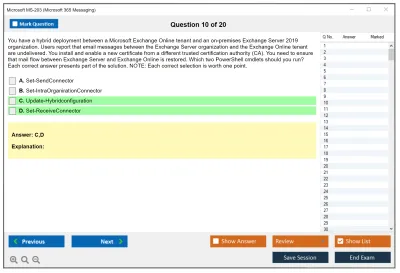 Microsoft MS-203 Microsoft 365 Messaging Practice test exam simulator test engine exam Prep practice test questions answers Image 10