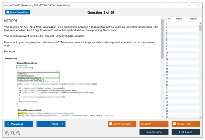 Microsoft 70-486 Developing ASP.NET MVC 4 Web Applications Practice test exam simulator test engine exam Prep practice test questions answers Image 3
