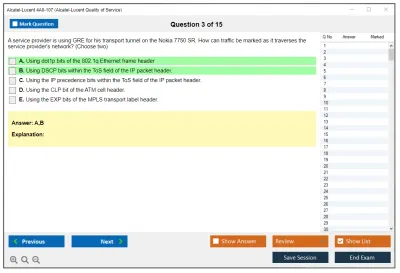 Alcatel-Lucent 4A0-107 Nokia Quality of Service Practice test exam simulator test engine exam Prep practice test questions answers Image 3