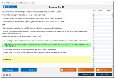 Avaya 6202 Avaya Aura Contact Center Implementation Practice test exam simulator test engine exam Prep practice test questions answers Image 9