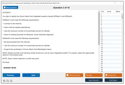 Microsoft AZ-600 Configuring and Operating a Hybrid Cloud with Microsoft Azure Stack Hub Practice test exam simulator test engine exam Prep practice test questions answers Image 3
