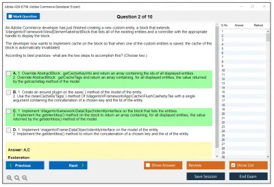 Adobe AD0-E709 Adobe Commerce Developer Expert Practice test exam simulator test engine exam Prep practice test questions answers Image 2