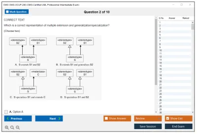 OMG OMG-OCUP-200 OMG-Certified UML Professional Intermediate Exam Practice test exam simulator test engine exam Prep practice test questions answers Image 2