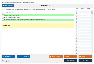 SAS Institute A00-260 SAS Data Integration Development Practice test exam simulator test engine exam Prep practice test questions answers Image 2