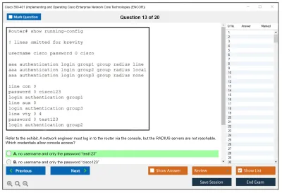 Cisco 350-401 Implementing Cisco Enterprise Network Core Technologies (350-401 ENCOR) Practice test exam simulator test engine exam Prep practice test questions answers Image 13