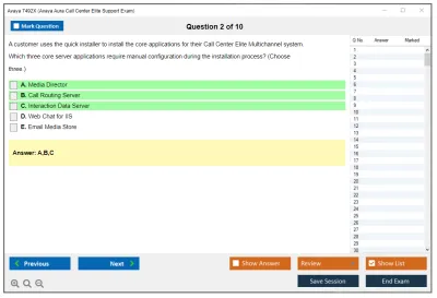 Avaya 7492X Avaya Aura® Call Center Elite Support Exam Practice test exam simulator test engine exam Prep practice test questions answers Image 2