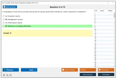 Exin CLOUDF EXIN Cloud Computing Foundation Practice test exam simulator test engine exam Prep practice test questions answers Image 9