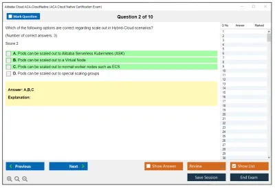 Alibaba Cloud ACA-CloudNative ACA Cloud Native Certification Exam Practice test exam simulator test engine exam Prep practice test questions answers Image 2