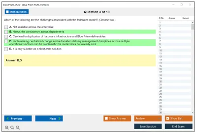 Blue Prism ARA01 Blue Prism Accredited ROM Architect Exam Practice test exam simulator test engine exam Prep practice test questions answers Image 3