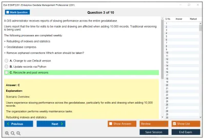 Esri EGMP2201 Enterprise Geodata Management Professional 2201 Practice test exam simulator test engine exam Prep practice test questions answers Image 3