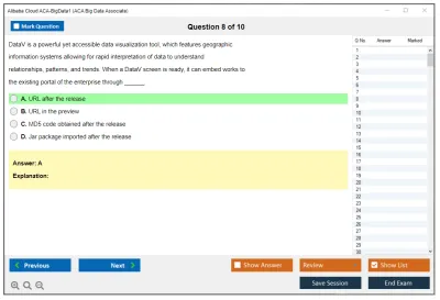 Alibaba Cloud ACA-BigData1 ACA Big Data Certification Exam Practice test exam simulator test engine exam Prep practice test questions answers Image 8