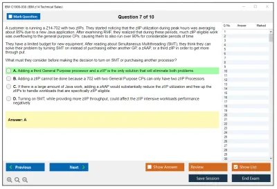 IBM C1000-038 IBM z14 Technical Sales Practice test exam simulator test engine exam Prep practice test questions answers Image 7