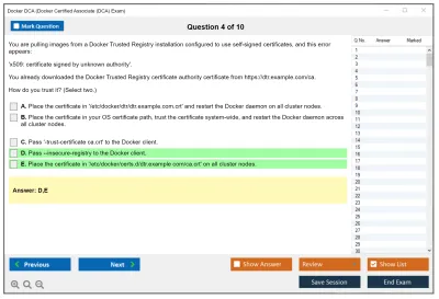 Docker DCA Docker Certified Associate (DCA) Exam Practice test exam simulator test engine exam Prep practice test questions answers Image 4