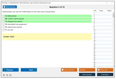 RSA 050-11-CARSANWLN01 RSA NetWitness Logs & Network Administrator Exam Practice test exam simulator test engine exam Prep practice test questions answers Image 5