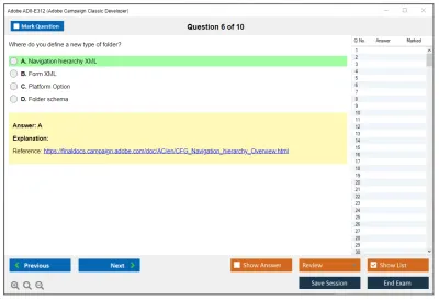 Adobe AD0-E312 Adobe Campaign Classic Developer Practice test exam simulator test engine exam Prep practice test questions answers Image 6