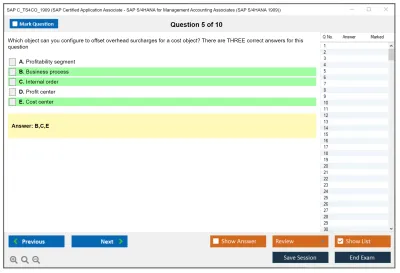 SAP C_TS4CO_1909 SAP Certified Application Associate - SAP S/4HANA for Management Accounting Associates (SAP S/4HANA 1909) Practice test exam simulator test engine exam Prep practice test questions answers Image 5