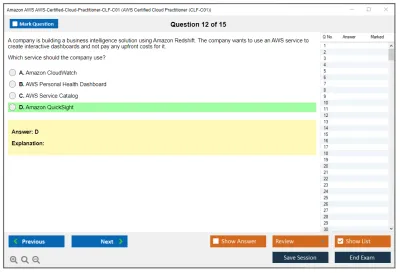 Amazon AWS AWS-Certified-Cloud-Practitioner-CLF-C01 AWS Certified Cloud Practitioner Practice test exam simulator test engine exam Prep practice test questions answers Image 12