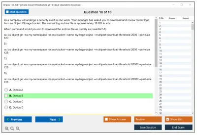 Oracle 1z0-1067 Oracle Cloud Infrastructure 2019 Cloud Operations Associate Practice test exam simulator test engine exam Prep practice test questions answers Image 10