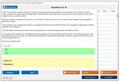 Microsoft MS-721 Collaboration Communications Systems Engineer Practice test exam simulator test engine exam Prep practice test questions answers Image 8