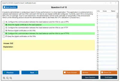 CompTIA CV0-003 CompTIA Cloud+ Certification Exam Practice test exam simulator test engine exam Prep practice test questions answers Image 6