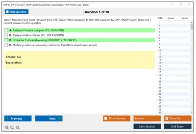 SAP E_BW4HANA211 SAP Certified Application SpecialistSAP BW/4HANA 2021 Delta Practice test exam simulator test engine exam Prep practice test questions answers Image 1
