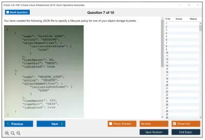 Oracle 1z0-1067 Oracle Cloud Infrastructure 2019 Cloud Operations Associate Practice test exam simulator test engine exam Prep practice test questions answers Image 7