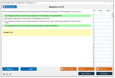Fortinet NSE5_FMG-7.0 Fortinet NSE 5 - FortiManager 7.0 Practice test exam simulator test engine exam Prep practice test questions answers Image 4