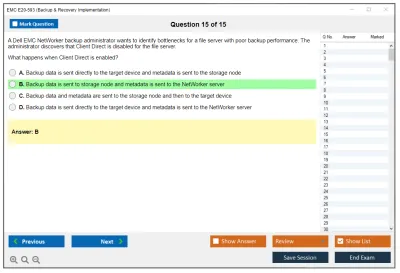 EMC E20-593 Backup &amp; Recovery Implementation Practice test exam simulator test engine exam Prep practice test questions answers Image 15