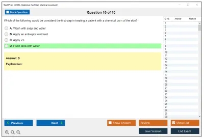 Test Prep NCMA National Certified Medical Assistant Practice test exam simulator test engine exam Prep practice test questions answers Image 10