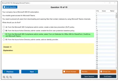 Microsoft MS-700 Managing Microsoft Teams Practice test exam simulator test engine exam Prep practice test questions answers Image 15