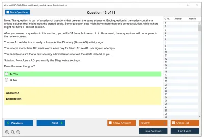 Microsoft SC-300 Microsoft Identity and Access Administrator Practice test exam simulator test engine exam Prep practice test questions answers Image 13